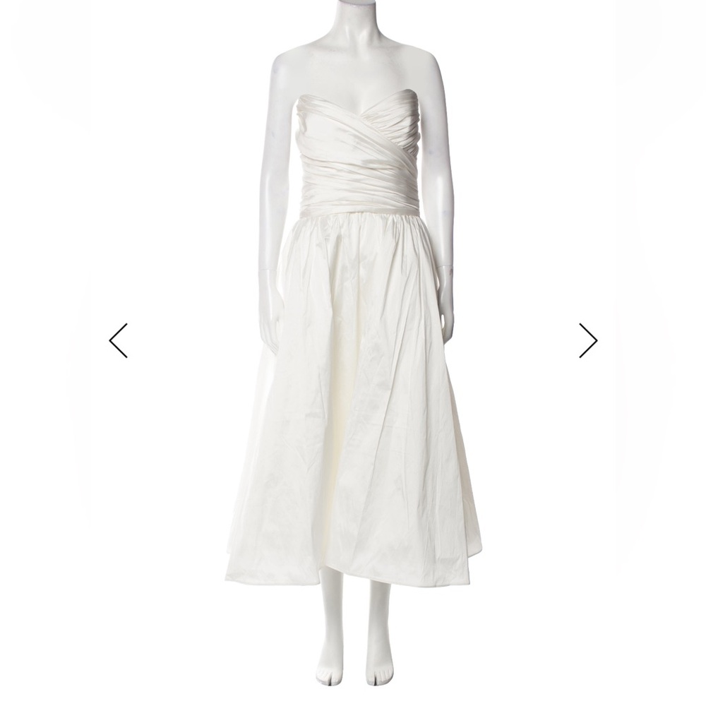 Amsale Ivory Strapless Wedding Dress